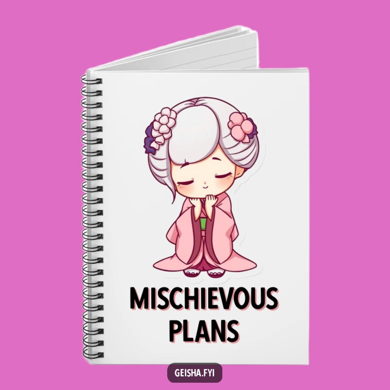 Clever Funny Geisha Bow Notebook - Mischievous Journal, Deep Bow Cover, Useful Funny Gift