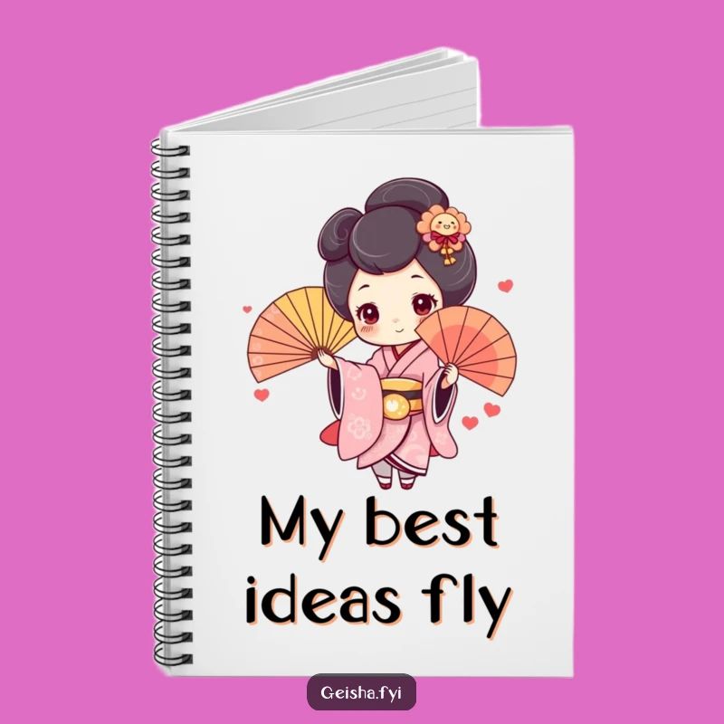 Funny Geisha Fan Notebook: Cute Rosy Cheeks Journal, Humorous Gift for Writers