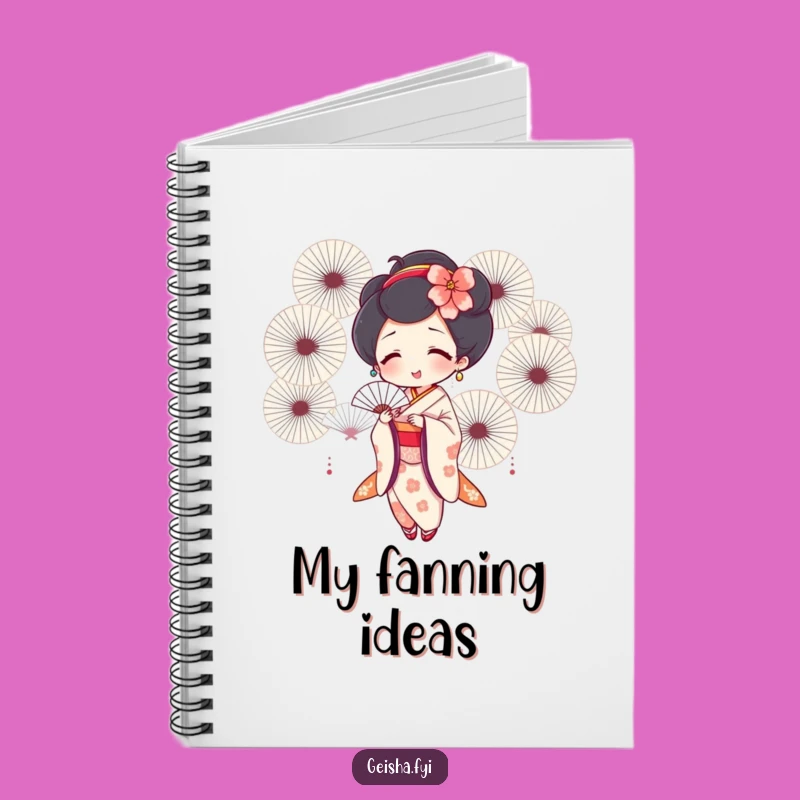 Funny Geisha Fanning Notebook - Jot Down Your Joyful Ideas!
