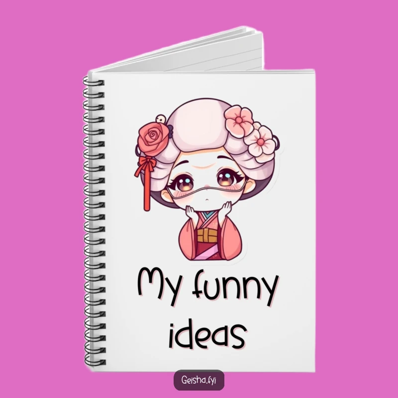 Funny Geisha Mask Face Notebook - Jot Down Your Playful Thoughts!