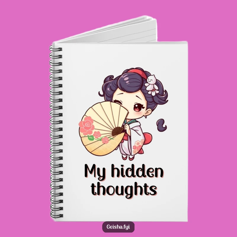 Playful Geisha Fan Notebook: Wink Journal, Mysterious Stationery Gift