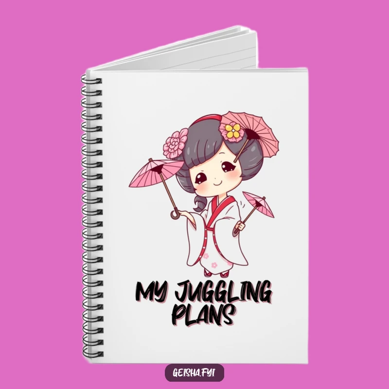 Funny Geisha Juggling Umbrellas Notebook: Jot Down Ideas with Humorous Flair, a Perfect Gift