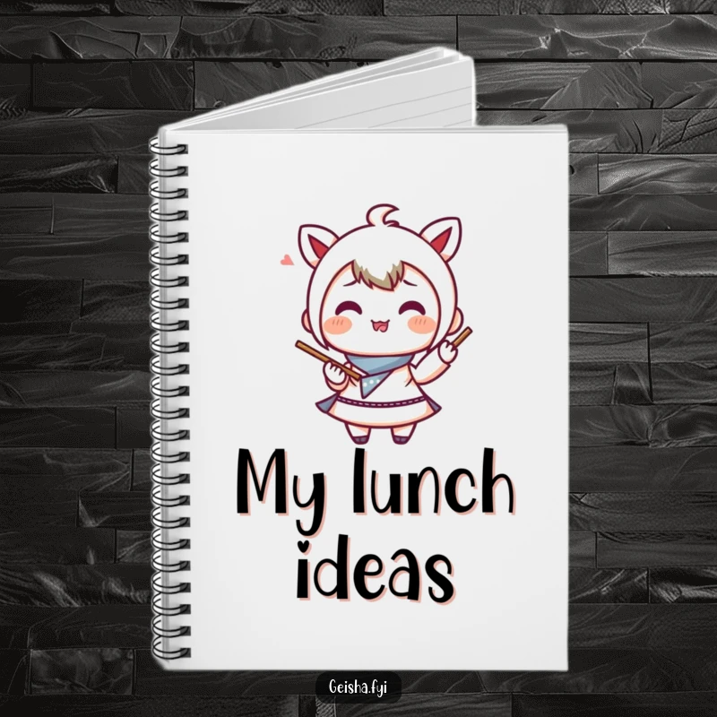 Funny Notebook: A cover featuring a happy bento box character juggling chopsticks, perfect for jotting down recipes and food-inspired thoughts.