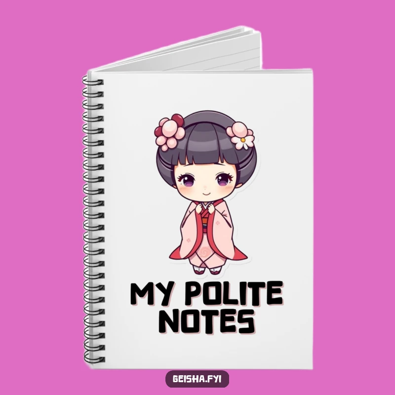 Funny Geisha Bowing Notebook: Jot Down Notes with Grace and Cheerful Humor