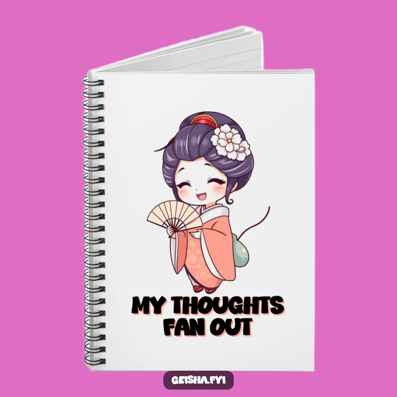 Funny Delighted Geisha Notebook, Jot Down Ideas with Elegant Joy