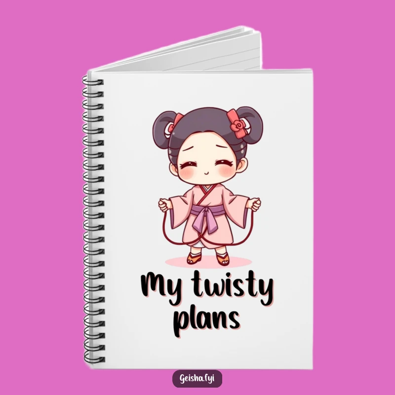 Funny Geisha Obi Jump Rope Notebook - Record Mischievous Plans