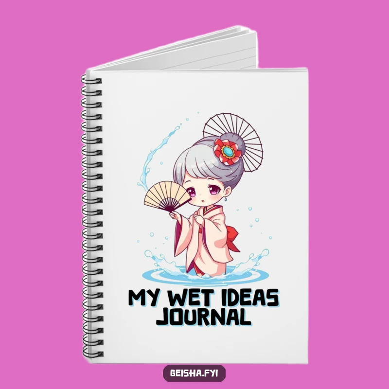 Funny Geisha Splashing Notebook, Playful Journal, Hilarious Gift