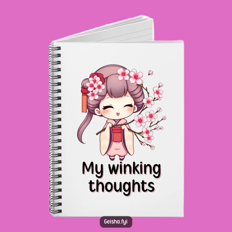 Funny Geisha Winking Notebook - Jot Down Your Charming Thoughts!