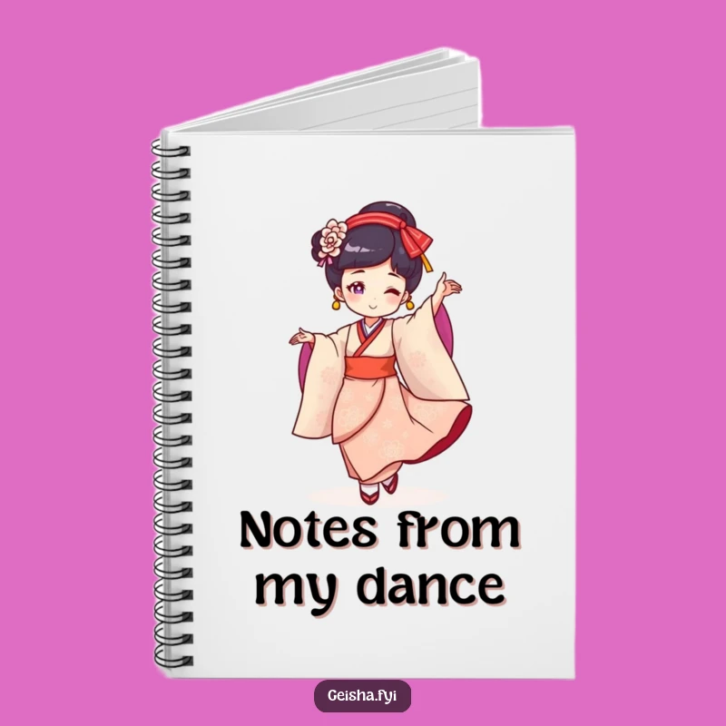Funny Geisha Dance Notebook: Cheerful Character's Twirl for Jotting Notes, Hilarious Gift