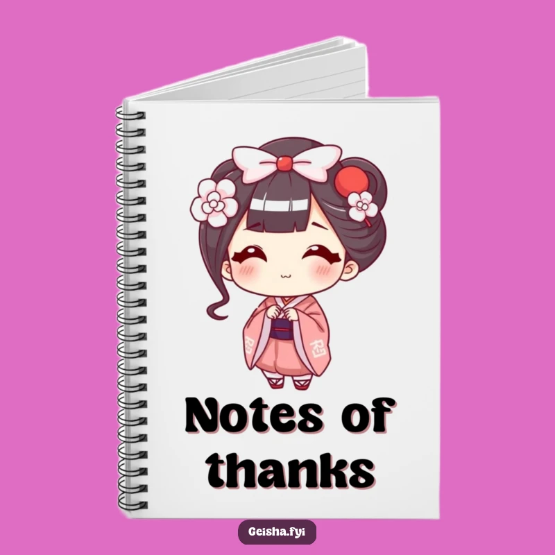 Funny Geisha Bow Notebook: Happy Character's Smile, Hilarious Gift for Notes