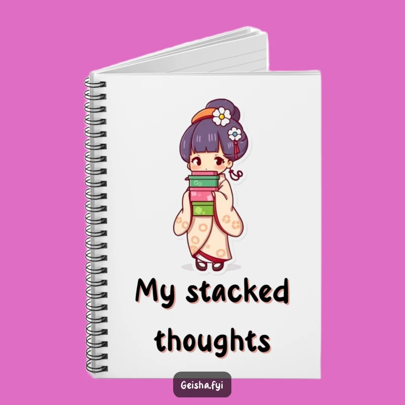 Organized Funny Geisha Box Notebook - Balancing Journal, Colorful Cover, Useful Funny Gift