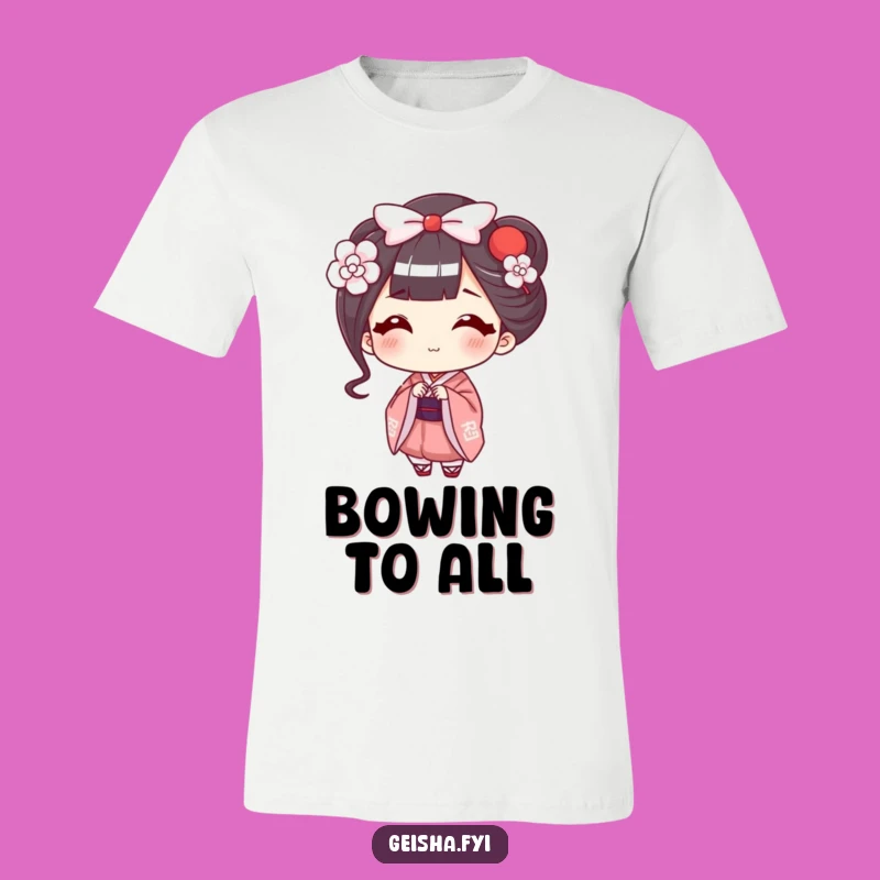 Funny Geisha Bow T-Shirt: Happy Character's Smile, a Hilarious Gift Idea