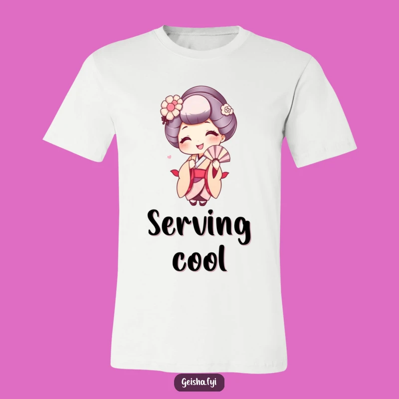 Funny Geisha Fanning T-Shirt: Wearable Smiles and Cool Comfort