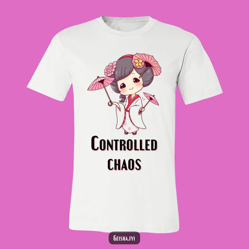 Funny Mischievous Geisha Juggling Umbrellas T-Shirt: The Ultimate Comedic Apparel Gift