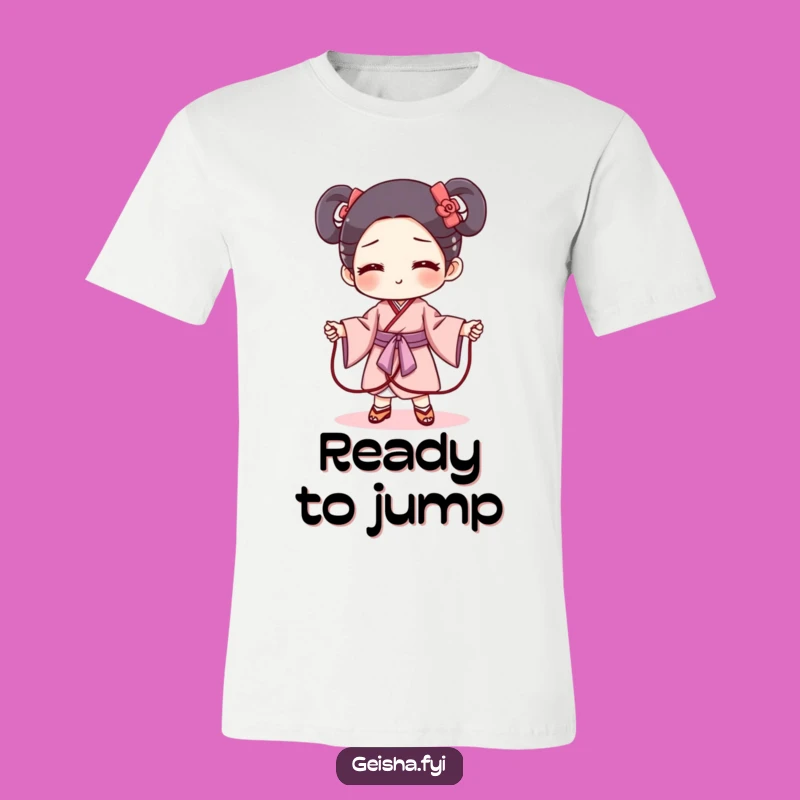 Funny Geisha Obi Jump Rope T-Shirt - Mischievous Character Apparel