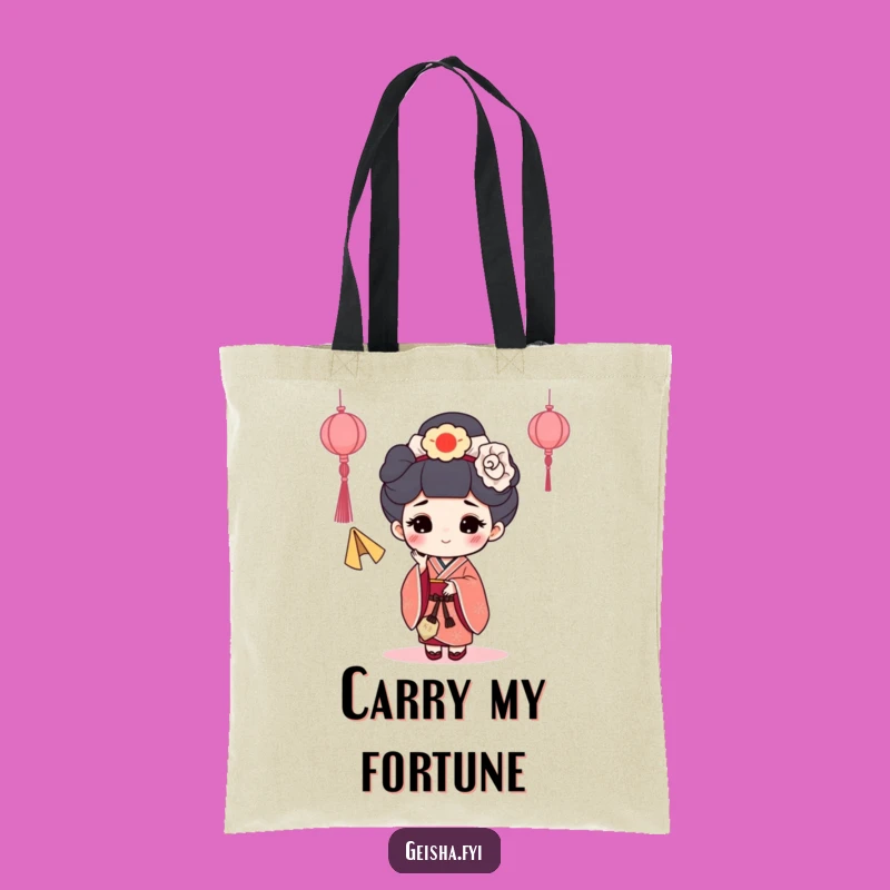 Funny Fortune Cookie Geisha Tote Bag: Carry Your Luck and Style
