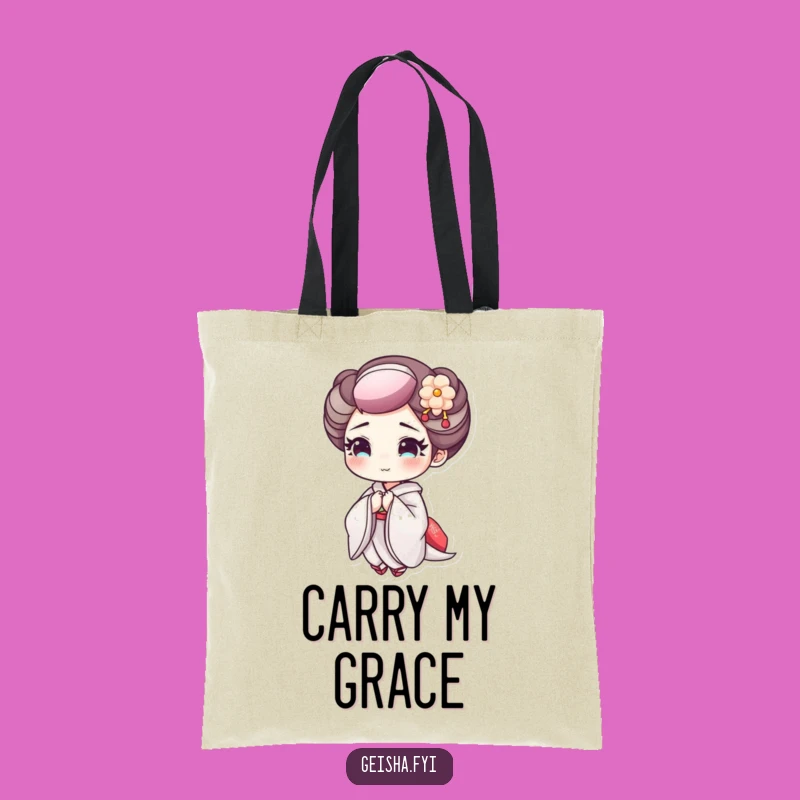 Funny Geisha Bowing Tote Bag: Carry Your Essentials with Gracious Cheer
