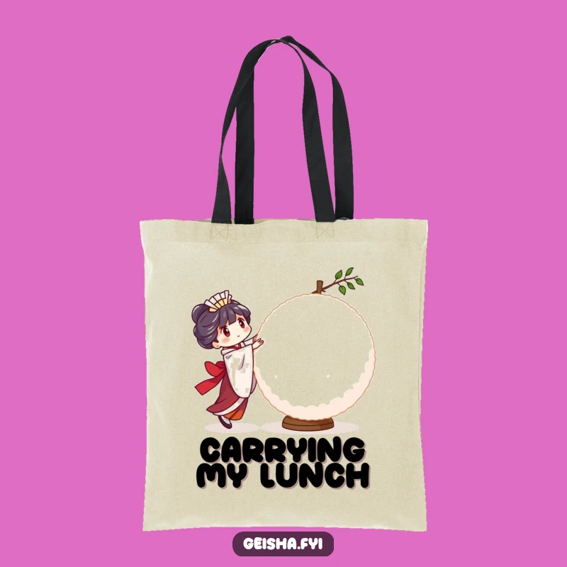 Funny Geisha Rice Ball Tote Bag - Carry Your Comedy, Perfect Funny Gift!