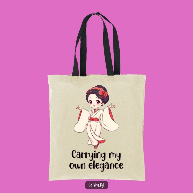 Funny Geisha Dancing Tote Bag: Carry Your Laughs With Grace
