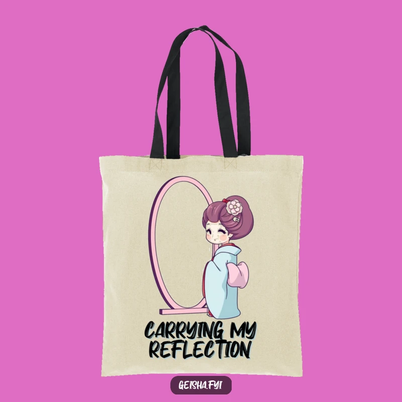 Funny Geisha Mirror Tote Bag: Carry Confidence and Humor with This Stylish Accessory