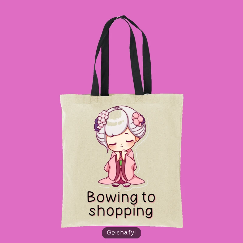Chic Funny Geisha Bow Tote Bag - Mischievous Accessory, Deep Bow Design, Cute Funny Gift