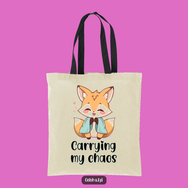 Funny Delighted Fox Silk Sleeve Tote: Carry Your Whimsy Anywhere