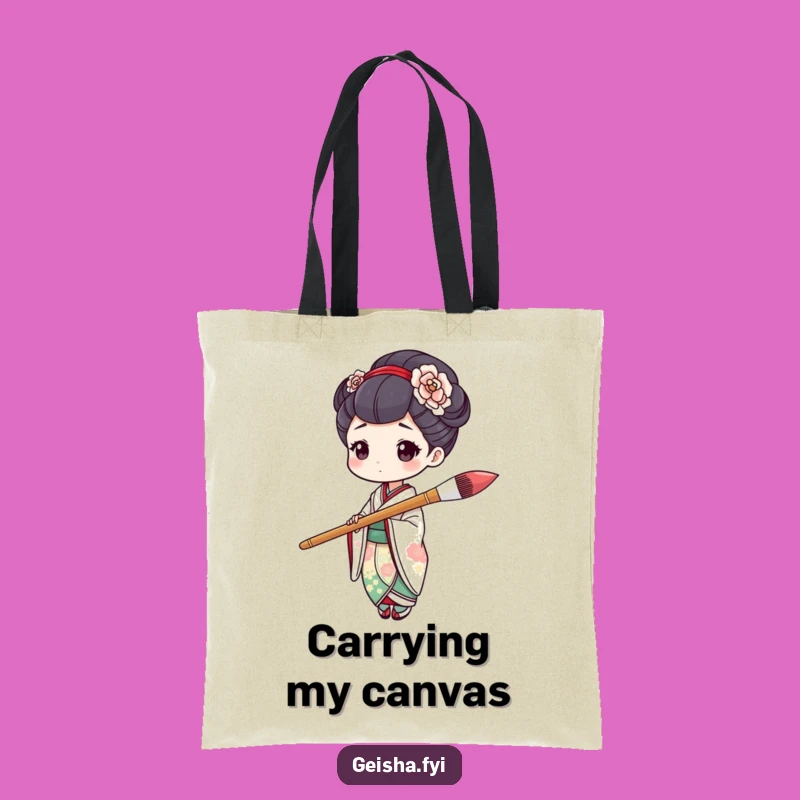 Funny Geisha Art Tote Bag: Stylish & Hilarious Painter Carry-all
