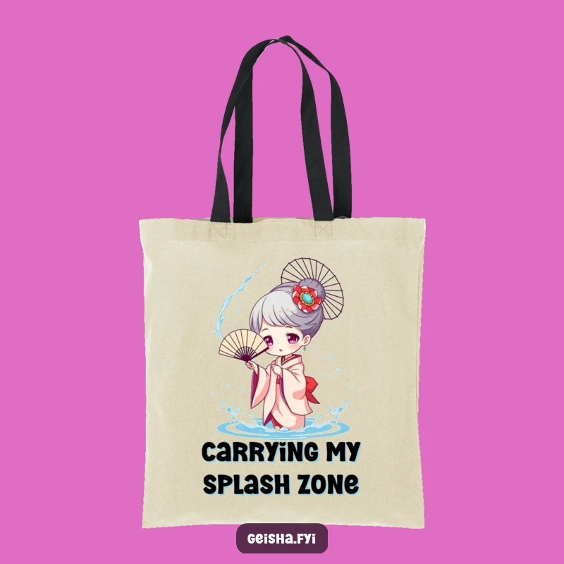 Funny Geisha Splashing Tote Bag, Playful Accessory, Hilarious Gift