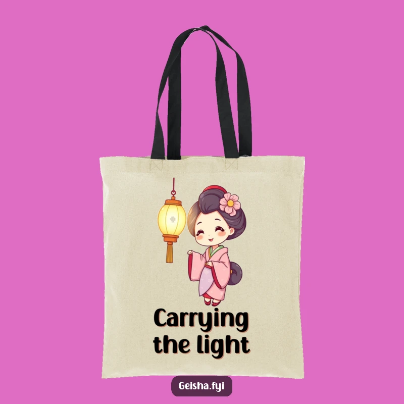 Funny Smiling Geisha Tote Bag, Carry Light and Smiles Wherever You Go