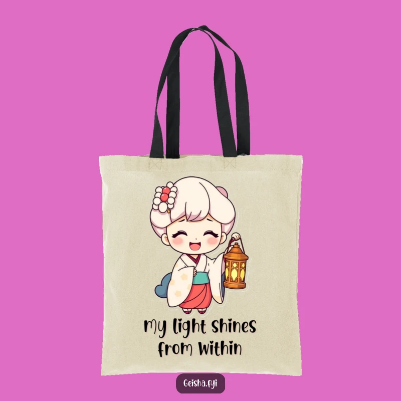 Funny Geisha Lantern Laugh Tote Bag: Carry Light and Laughter with Style Gift