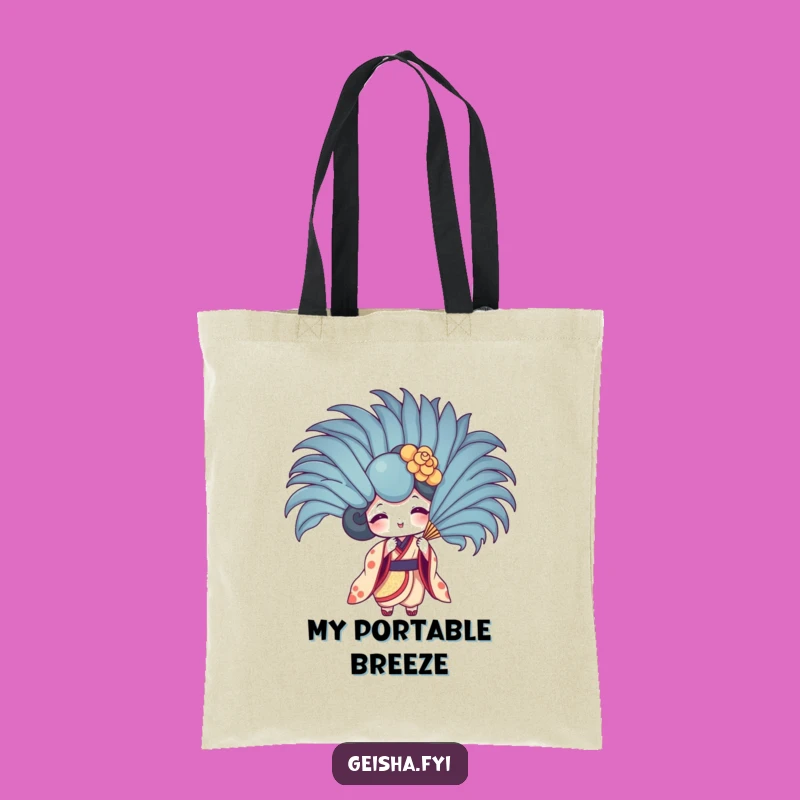 Funny Geisha Fan Feather Fan Tote Bag - Playful Chic Carryall