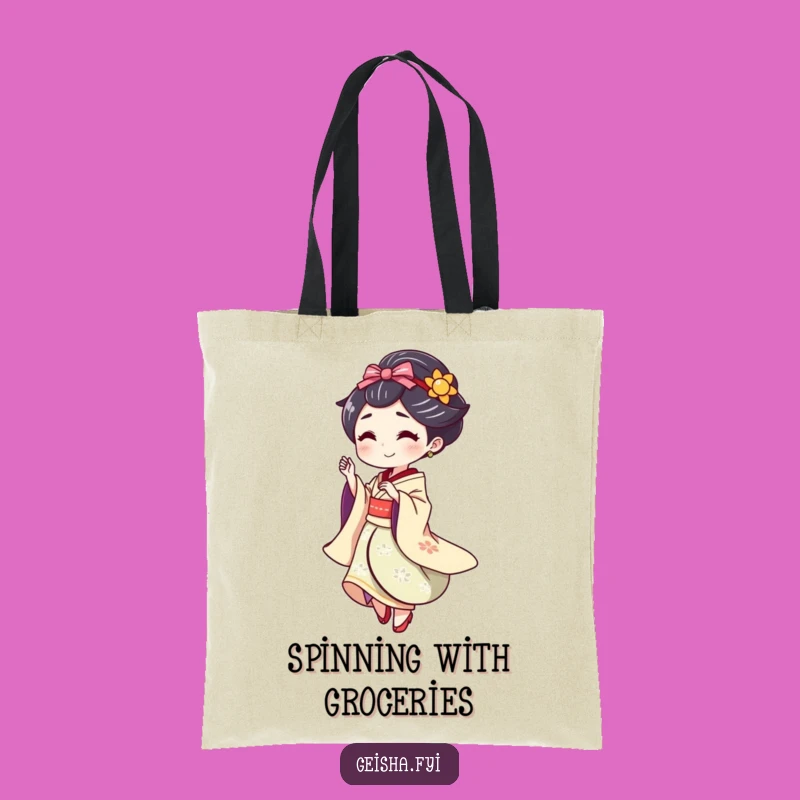 Funny Geisha Spin Tote Bag: Carry Your Moves, Humorous Gift!